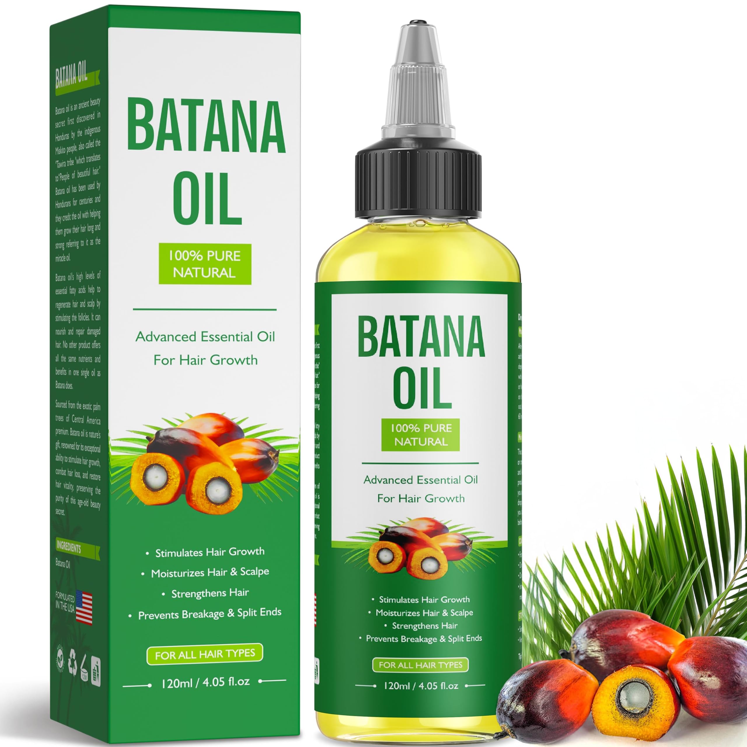 ZIIDII Batana Oil bottle close-up shows nourishing golden oil for scalp care.