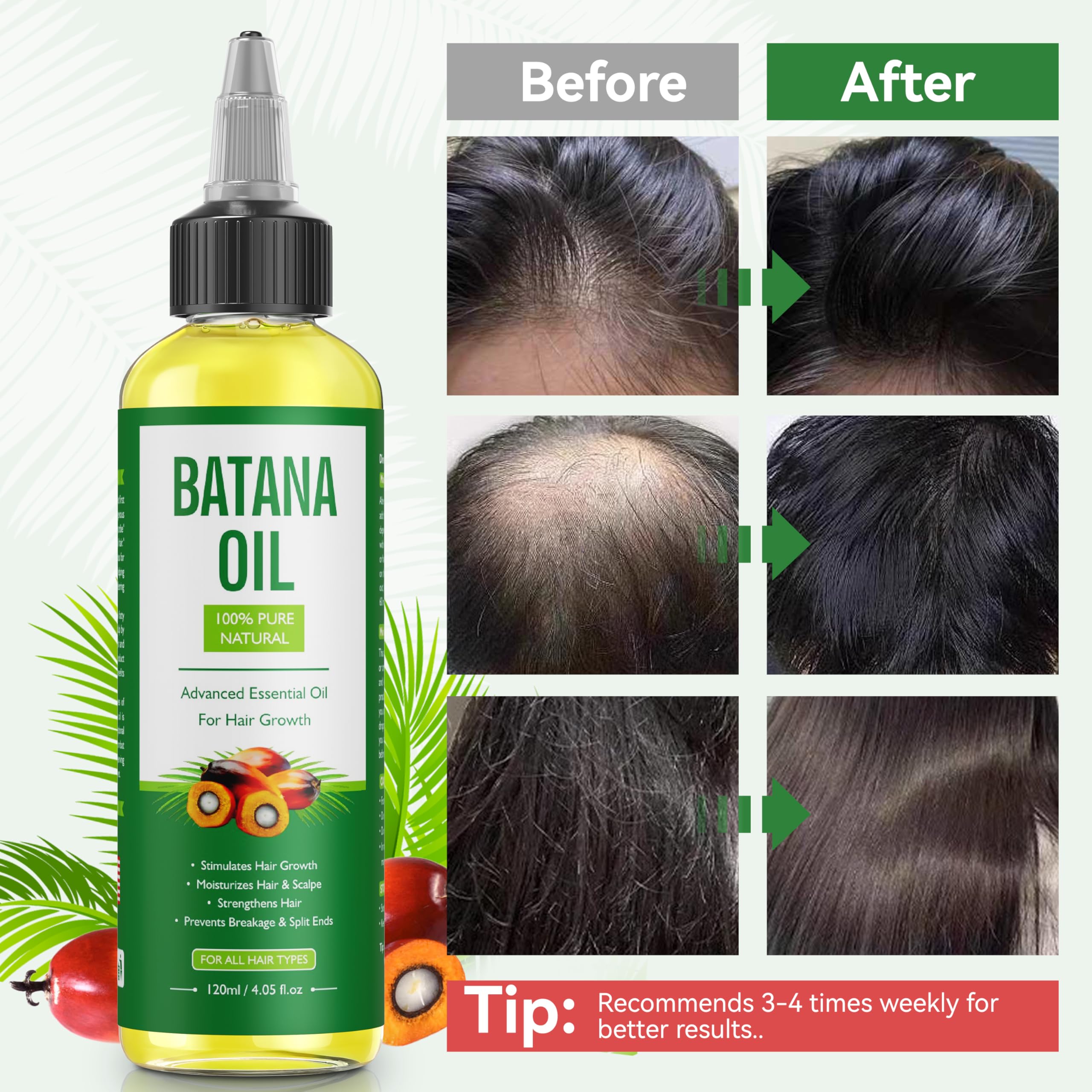 ZIIDII Batana Oil on hair shows enhanced shine and smoothness.