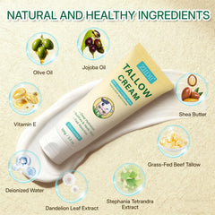 ZIIDII beef tallow face cream being applied to skin for smoothness