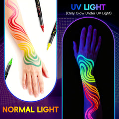 zijimyyl neon red face paint marker high visibility under UV light.