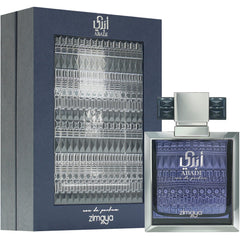 Zimaya Abadi Opulent bottle side view showing modern masculine silhouette for professional settings.