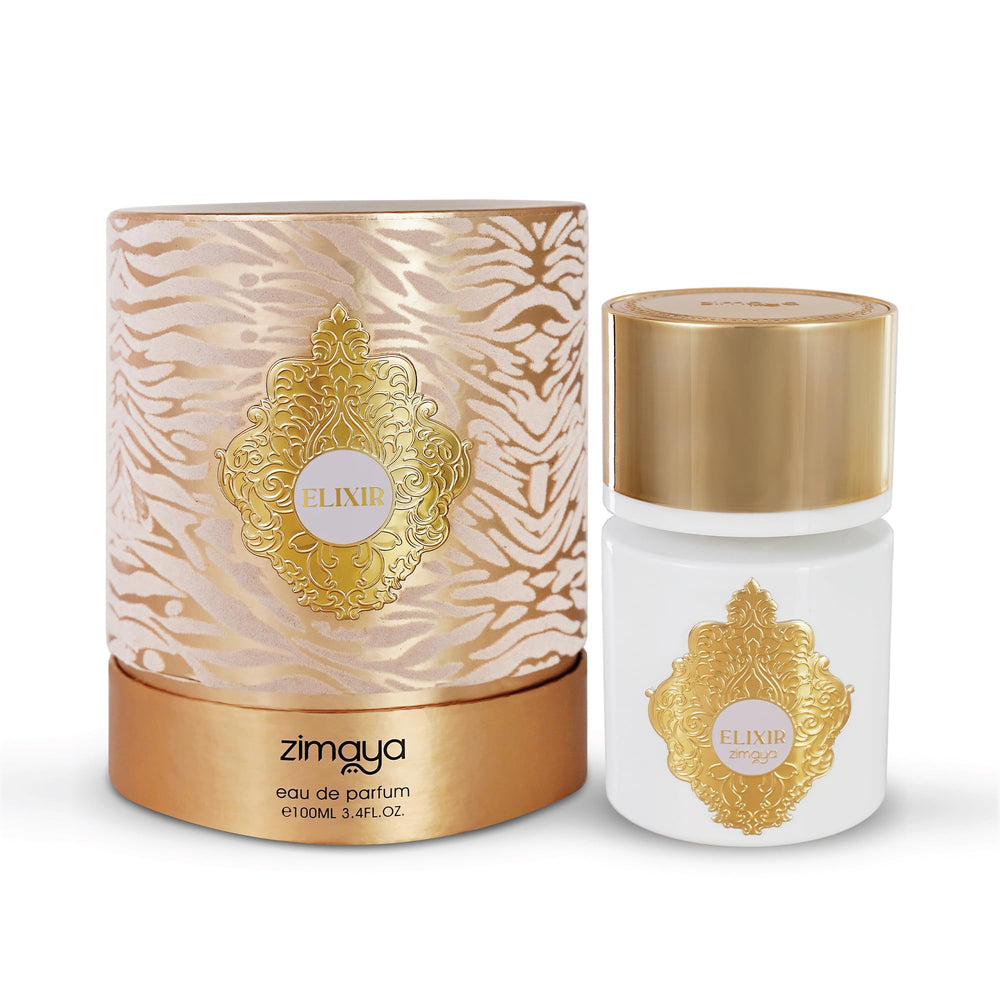 Zimaya Elixir White Pour Femme packaging detail, premium gift-ready presentation.