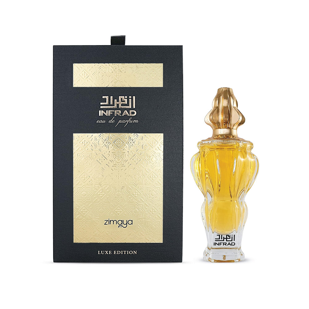 Zimaya Infrad Luxe Pour Femme outer box emphasizing premium presentation and lasting impression.