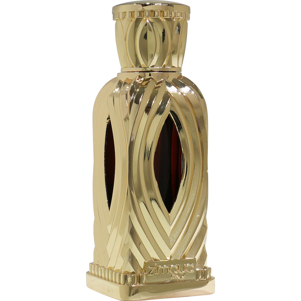 Zimaya Maha Gold bottle dispense close-up highlighting long-lasting formula.