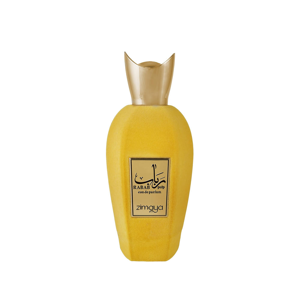 Zimaya Rabab Pulp bottle front view for a modern unisex fragrance