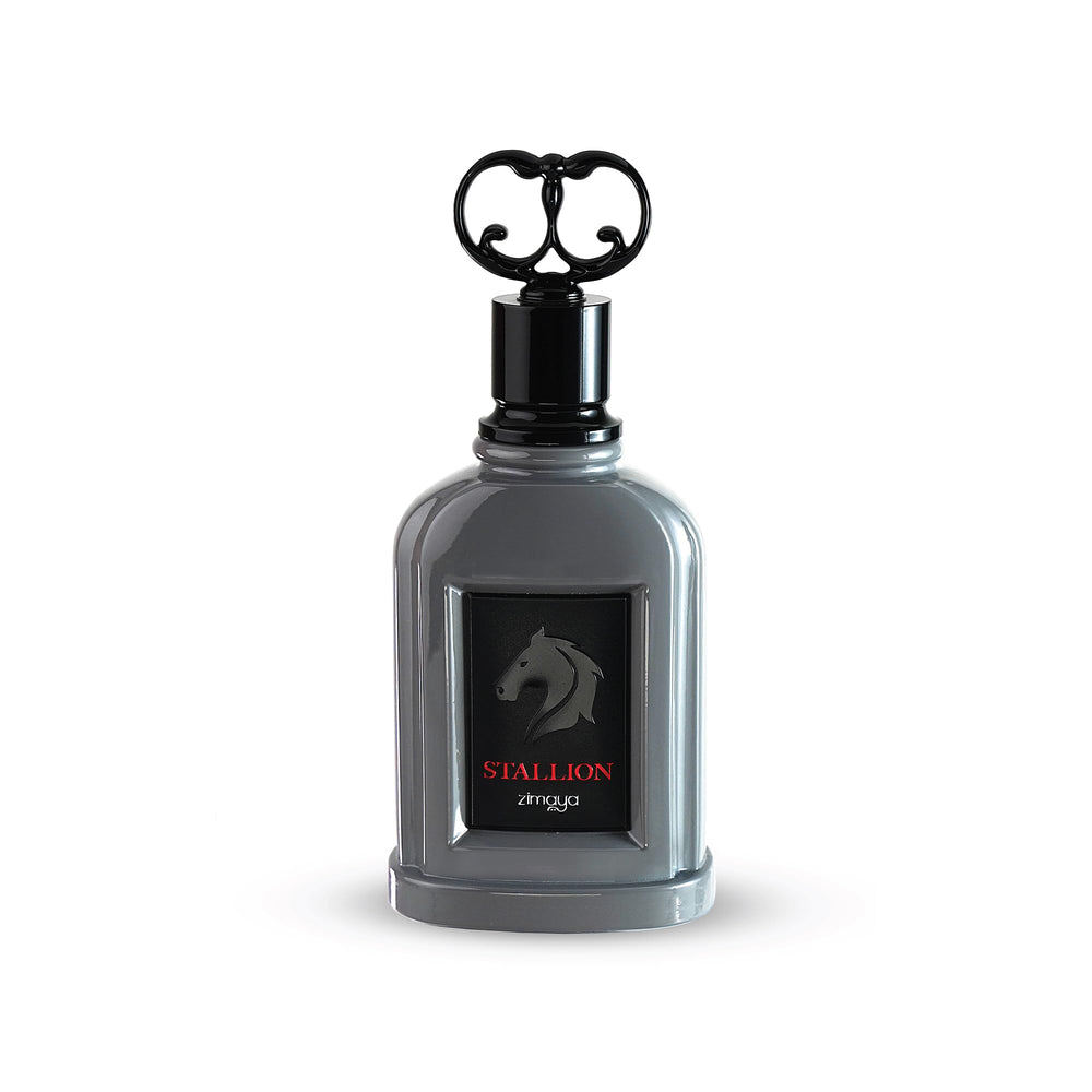 Zimaya Stallion bottle showcases a crisp, versatile scent ideal for daily wear.