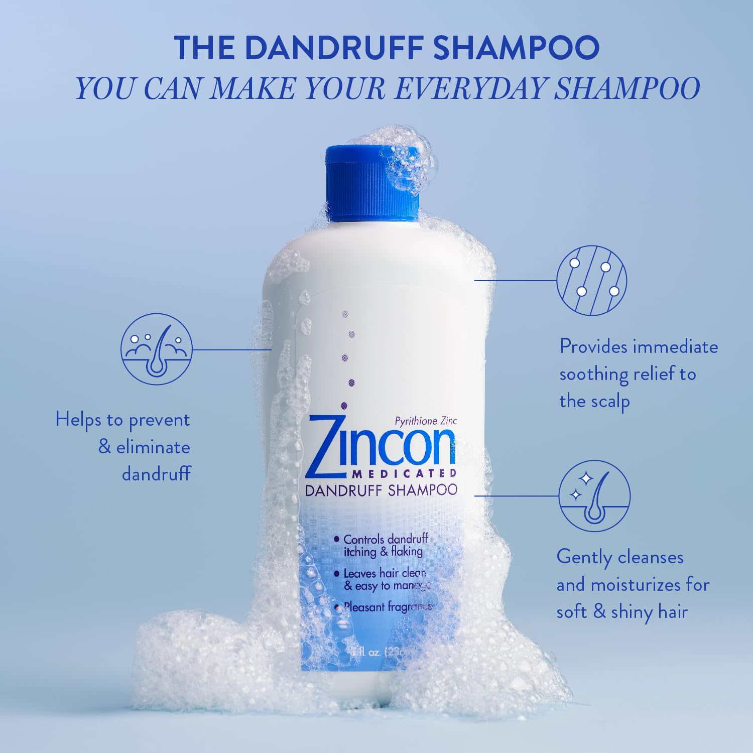 ZINCON pour action highlights easy application and flakes control.