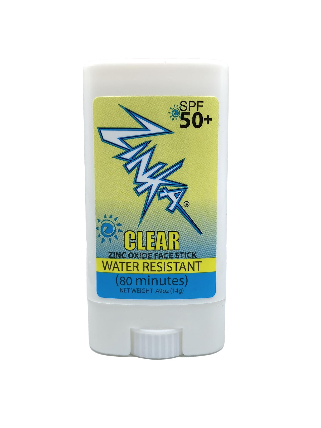 Zinka Clear Zinc Oxide Sunscreen Stick SPF 50 on skin for mess-free application.