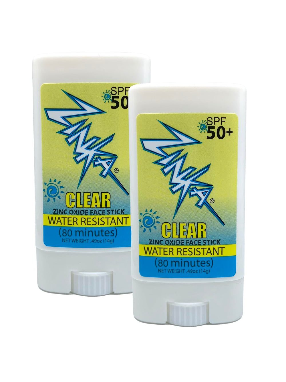 Zinka Facestick SPF 50-2 Pack provides portable sun protection.