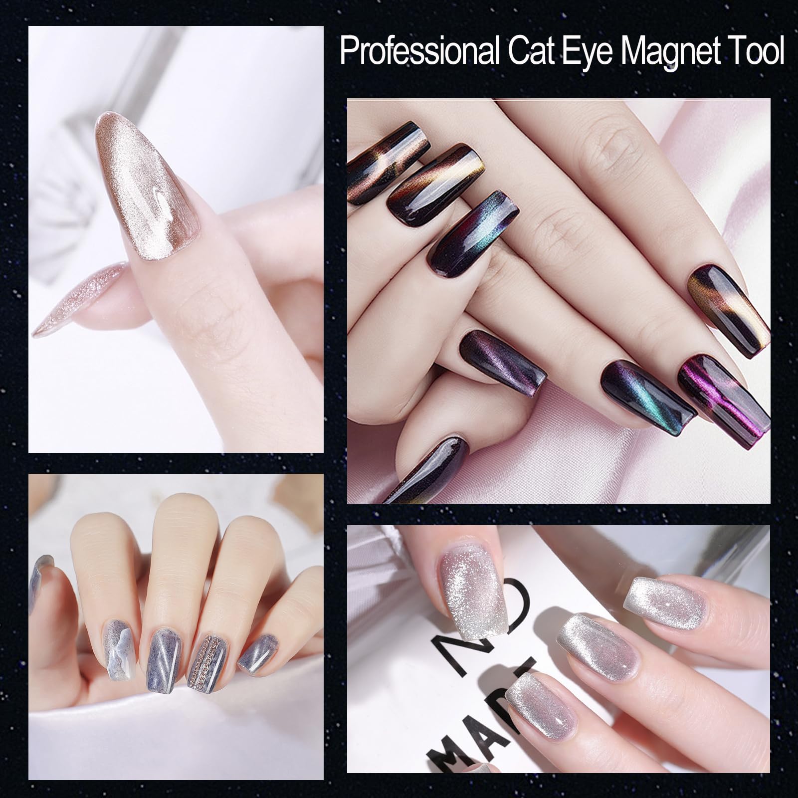 ZIRATONES gift-ready cat eye magnet kit for nail art enthusiasts.