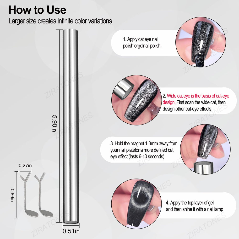 ZIRATONES magnet kit includes two iron sheets for versatile placement.