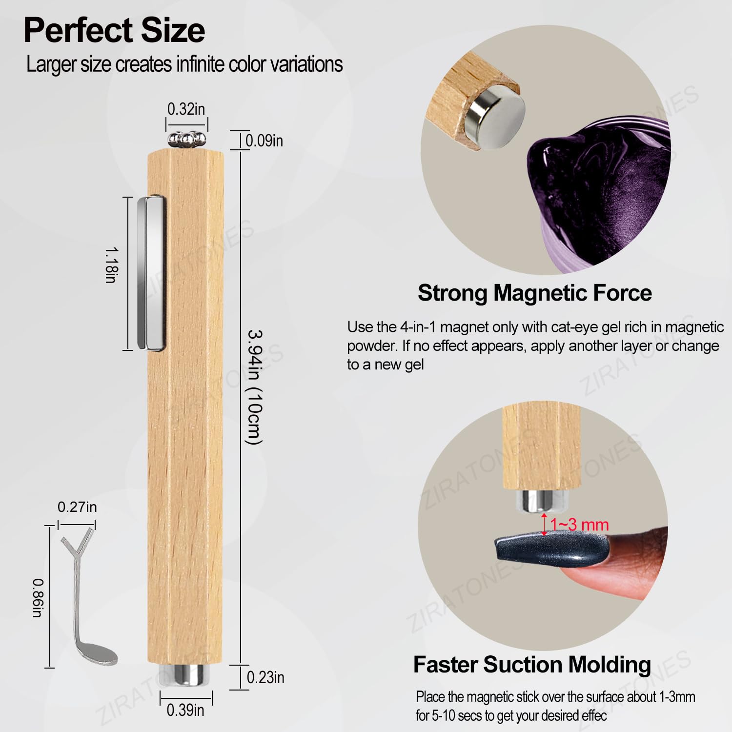 ZIRATONES nail art kit supports both DIY enthusiasts and pros for stunning magnetic designs.