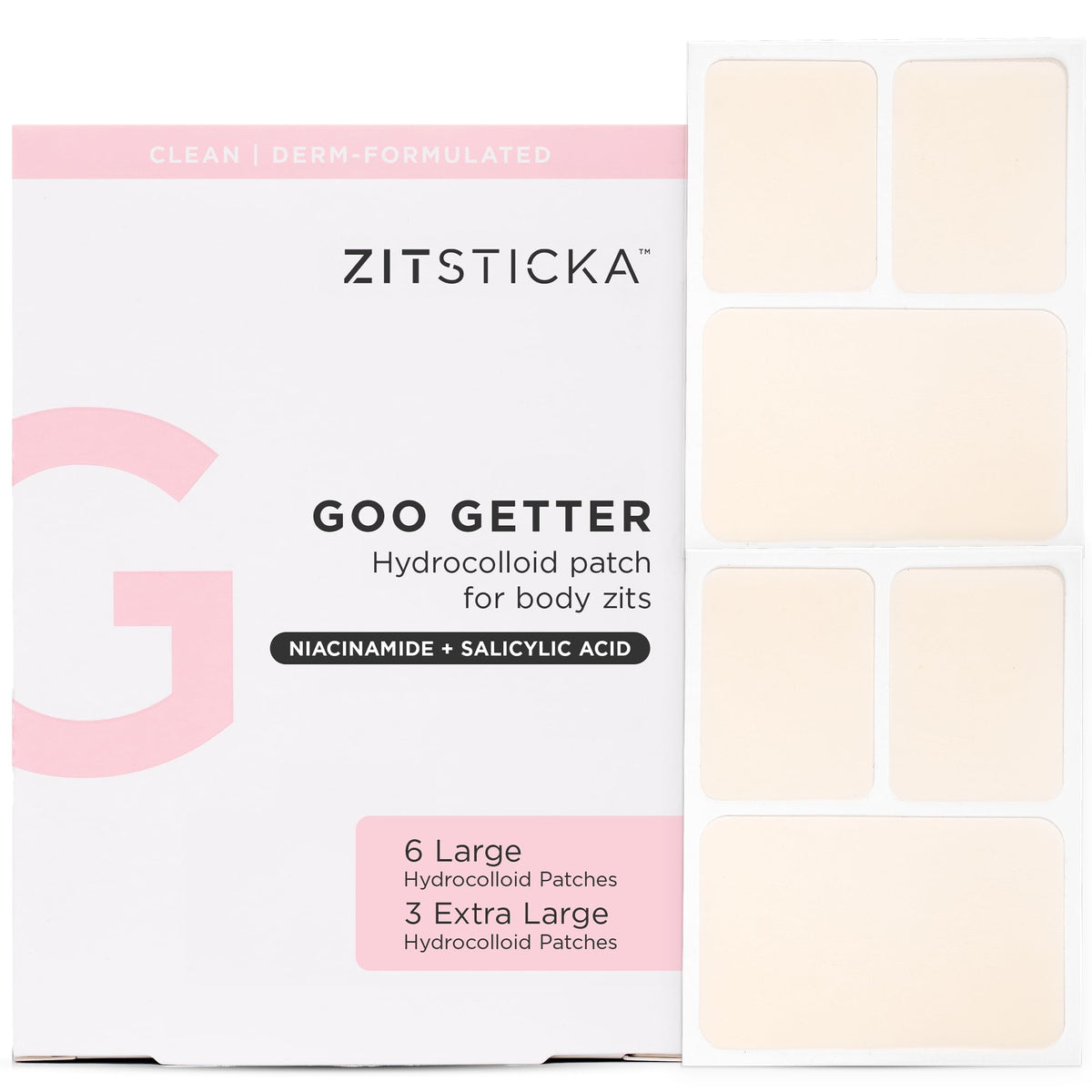 ZitSticka Goo Getter body patch closeup shields blemish and draws moisture.
