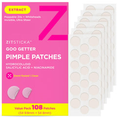 ZitSticka Goo Getter patch close-up on the face drawing out impurities.