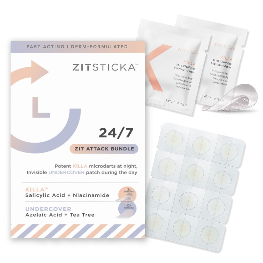 ZitSticka invisible pimple patches on the face offer discreet, quick blemish defense.