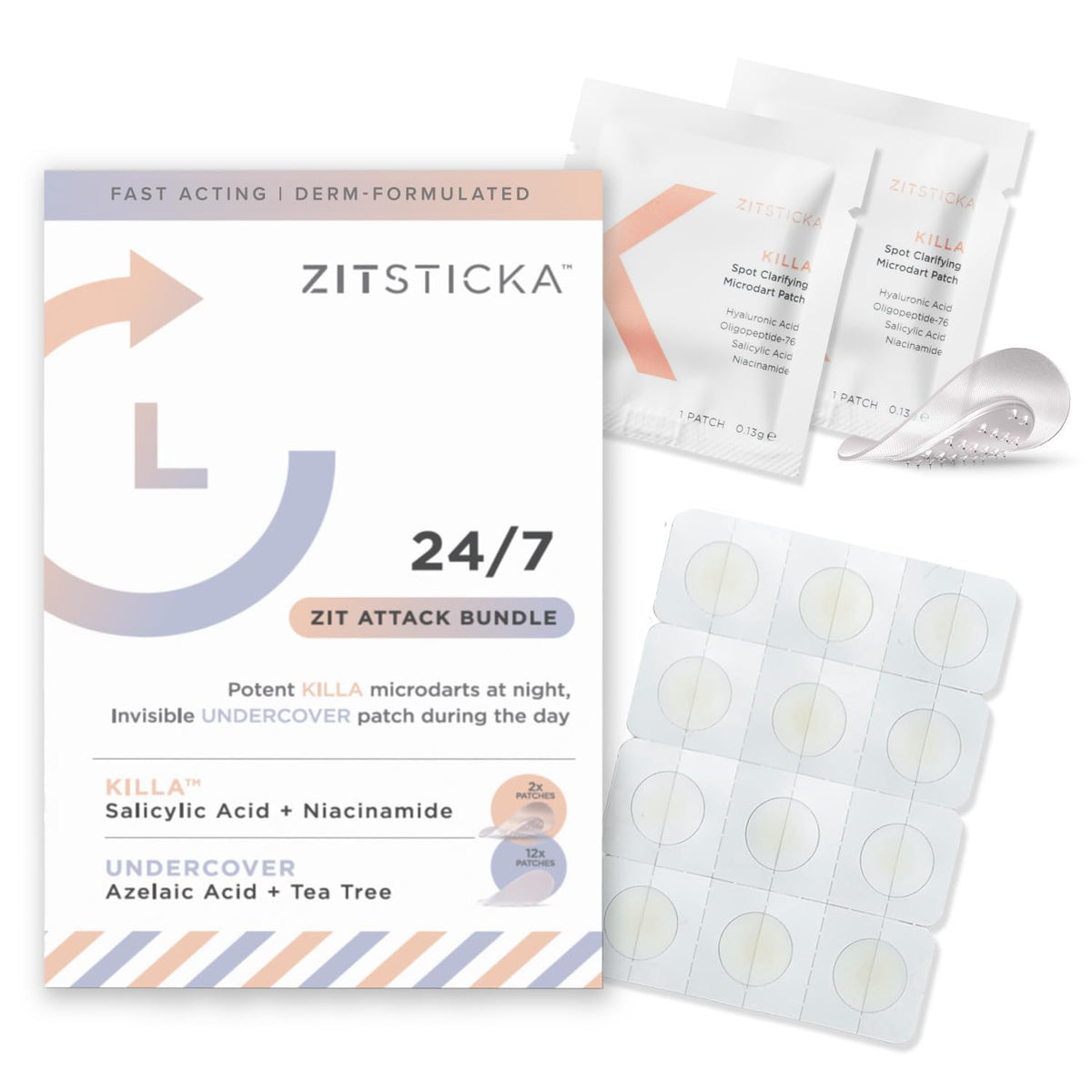 ZitSticka invisible pimple patches on the face offer discreet, quick blemish defense.