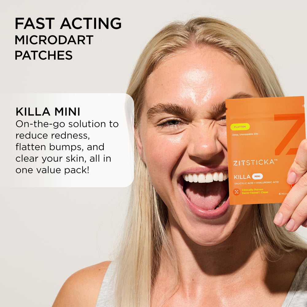 ZitSticka Killa Mini 8-pack resealable pouch for on-the-go care.