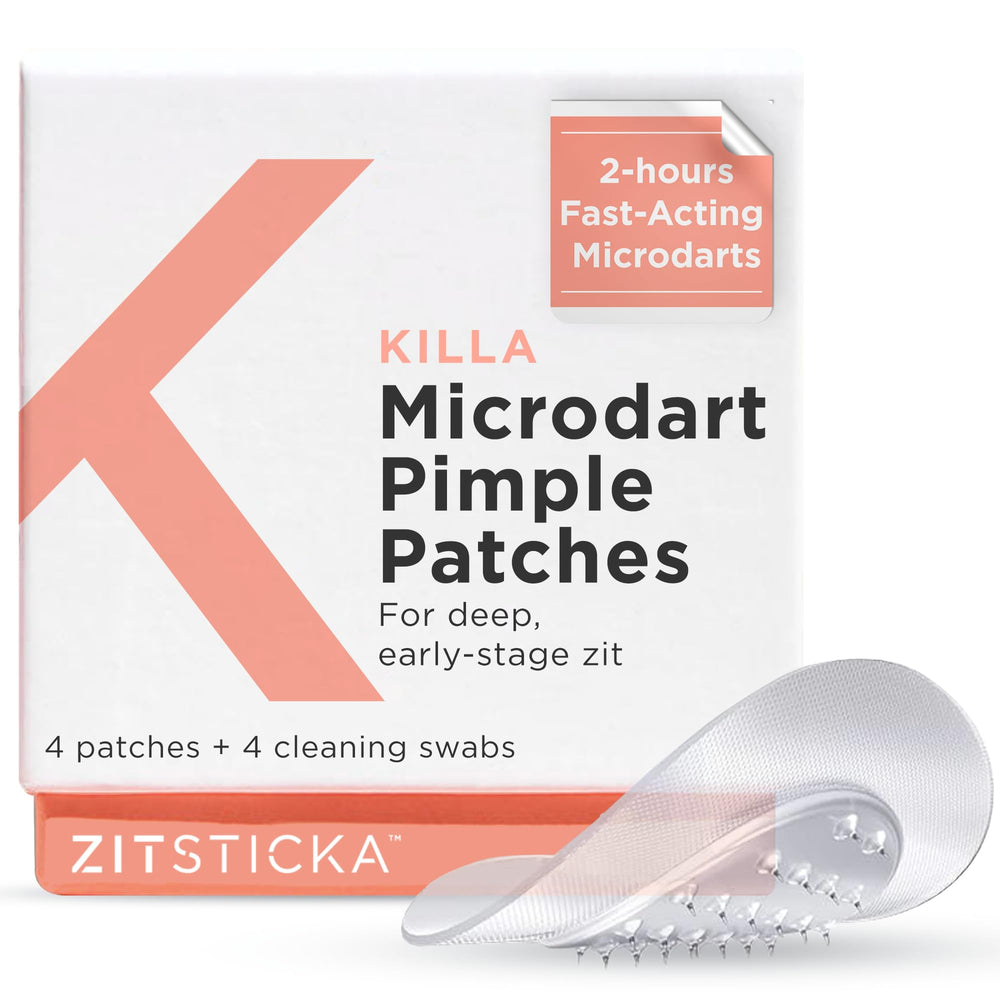 ZitSticka KILLA patches applied to an early zit to target the upcoming blemish effectively