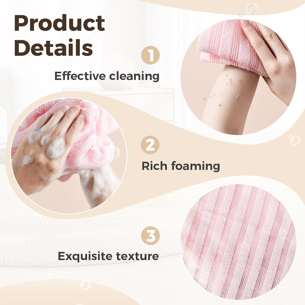 ZIVWAGX Blissal Exfoliating Towel hexagonal weave lifts dirt softly.