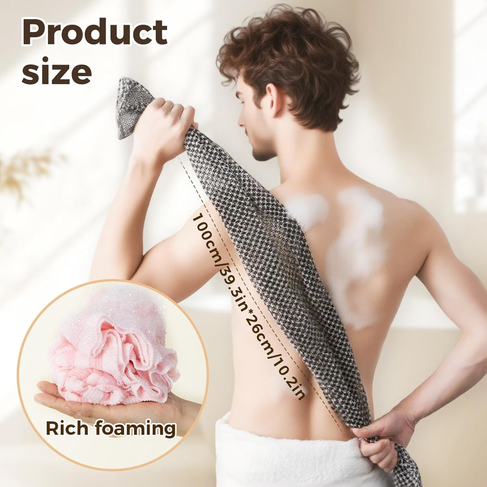 ZIVWAGX Exfoliating Shower Towel two-sides for gentle cleansing and deeper exfoliation