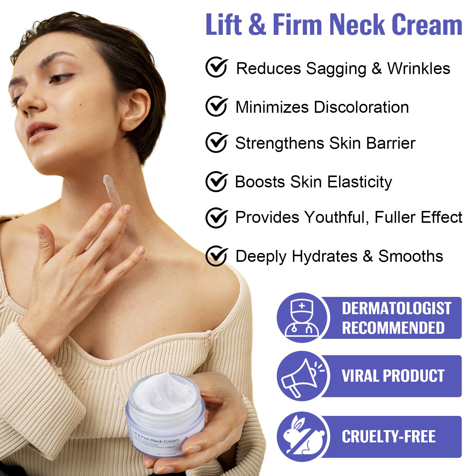 ZIXAOK neck cream texture swirl demonstrating light, non greasy feel