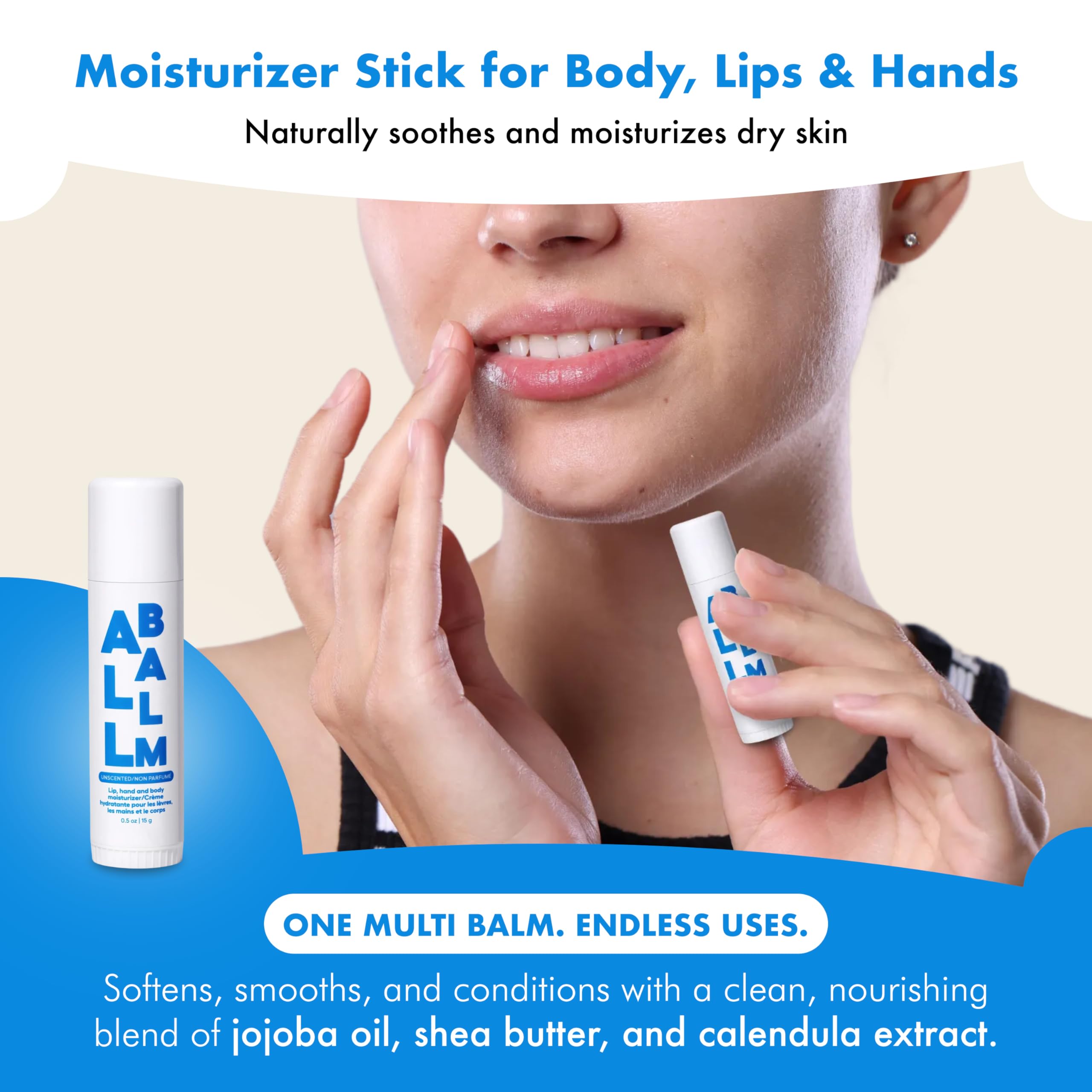 Zizia Botanicals Unscented Multi Balm Stick for hands care and soft skin