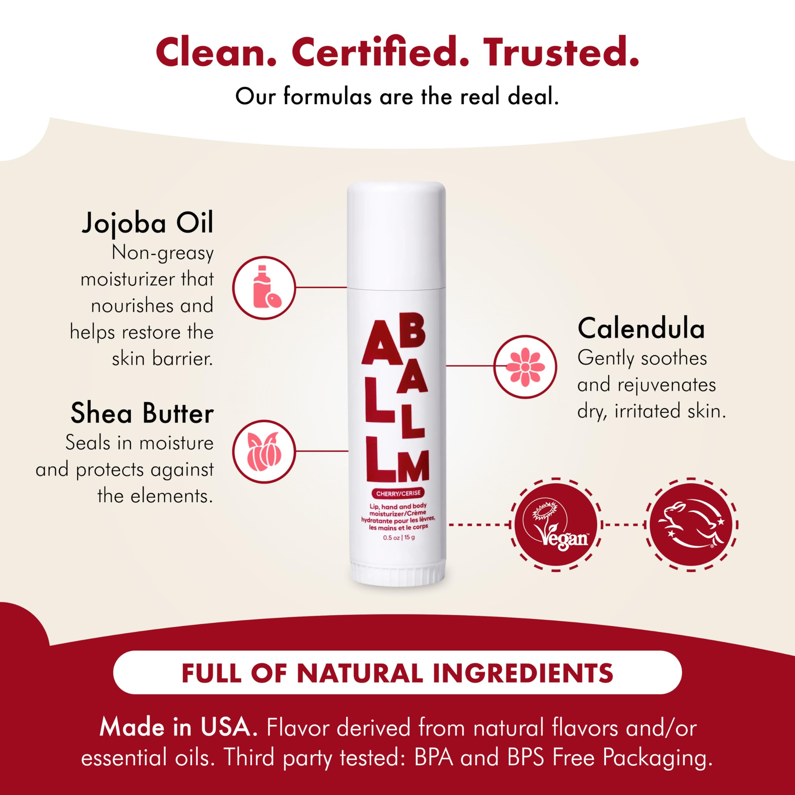 Plant-based ingredients like calendula and oils in the balm
