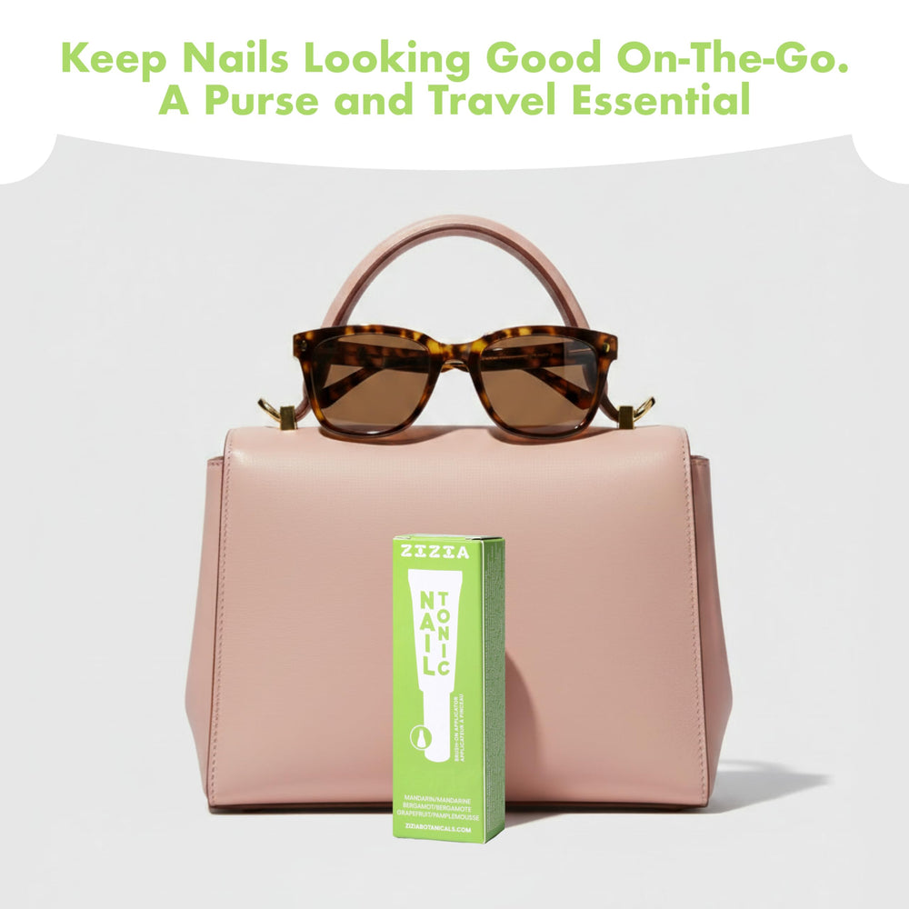 Zizia Citrus Nail Tonic applied before polish as a hydrating base.