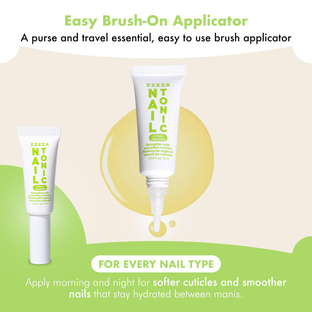 Zizia Citrus Nail Tonic helps nails look smoother after use.