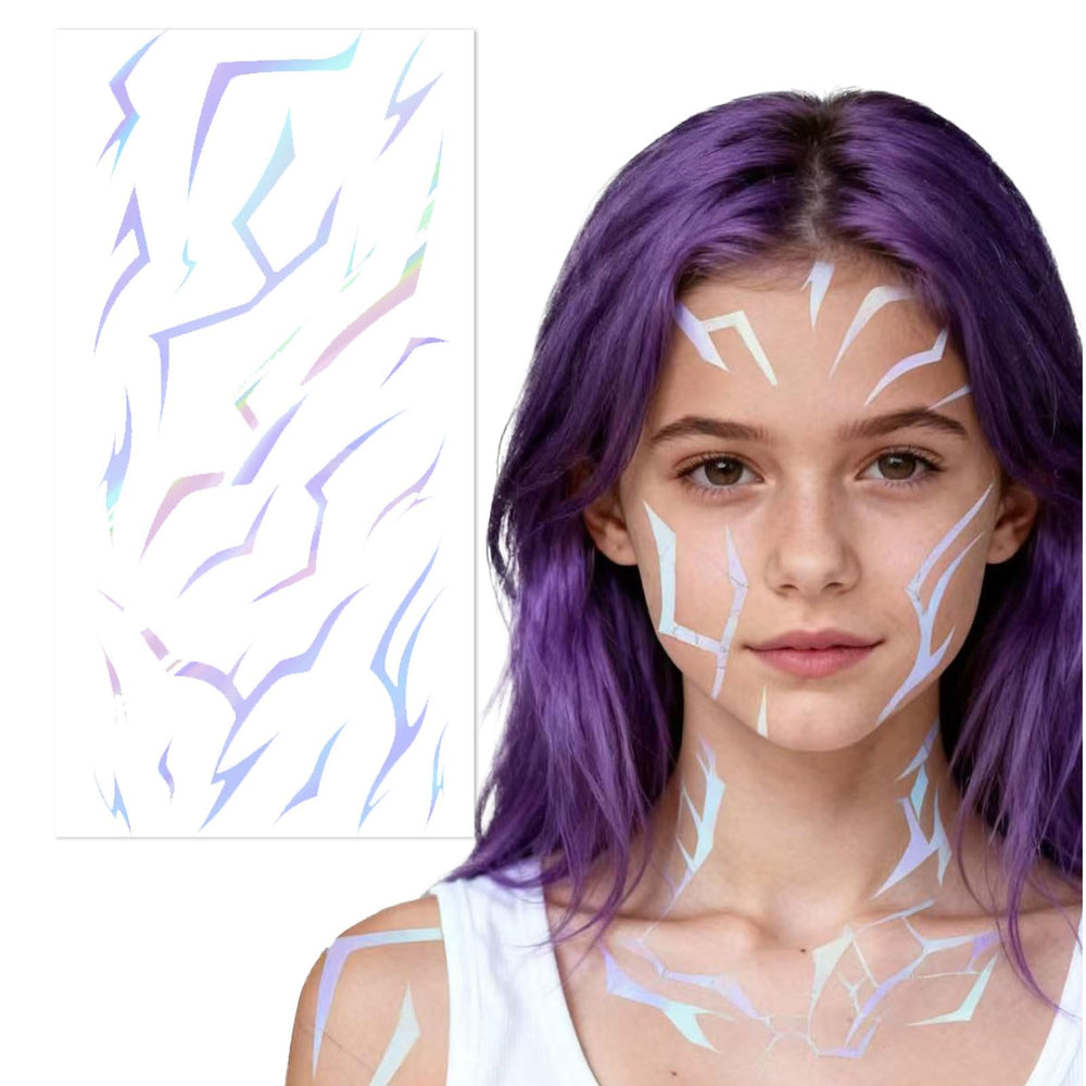Zizzy Zuzim iridescent tattoos neck designs add shimmer for cosplay