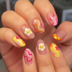 ZJHGDR sunflower press-on nails for quick at-home manicure