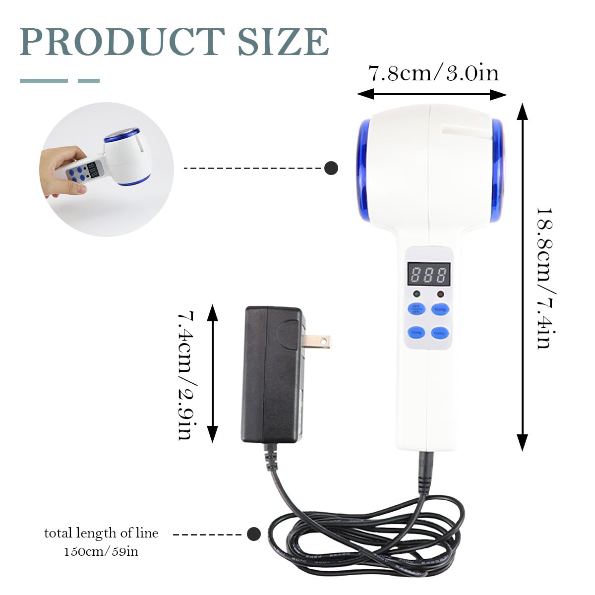 ZJIVQO face massager with digital display showing temperature for precision