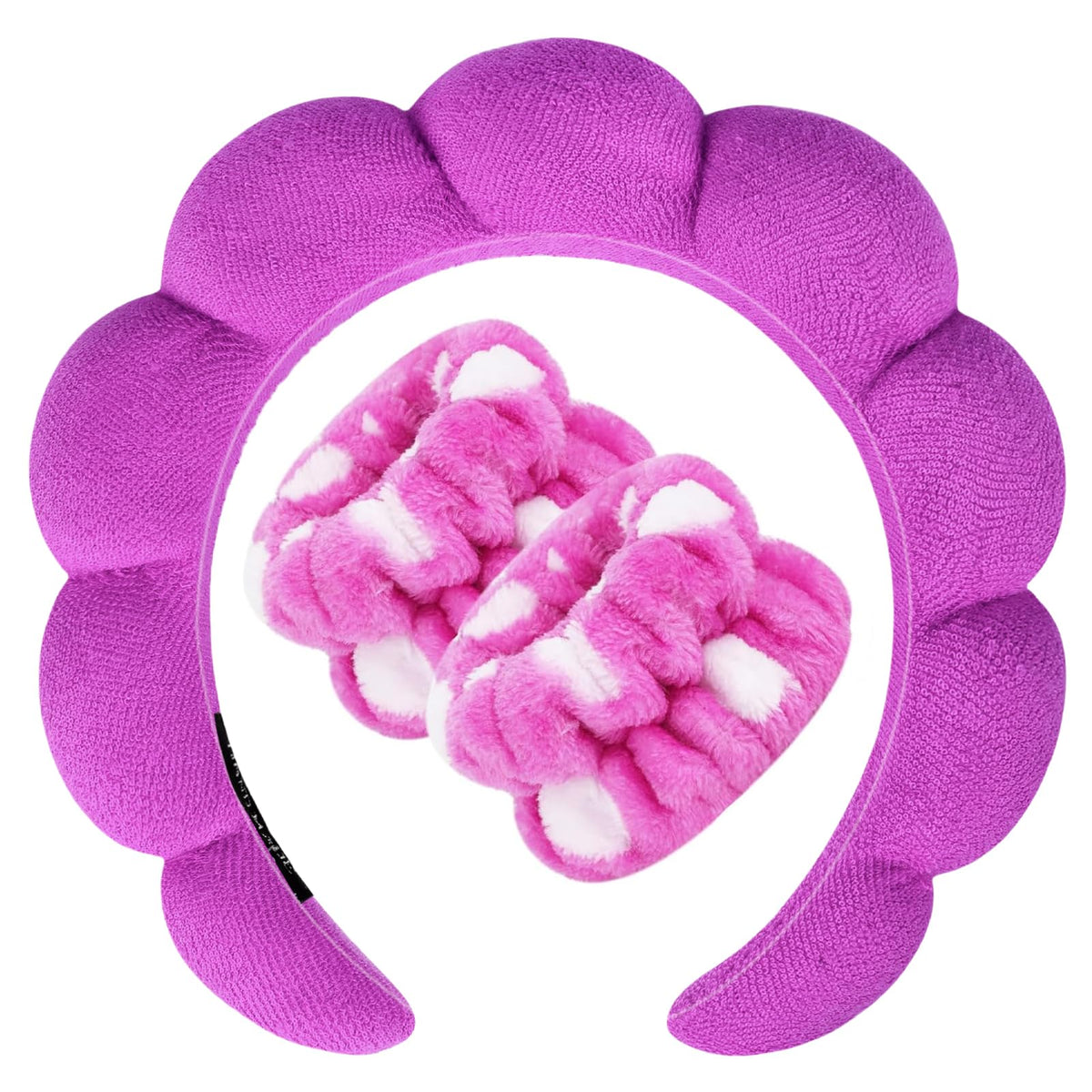 Zkptops spa headband with bubble lining for washing face and gentle hair protection.