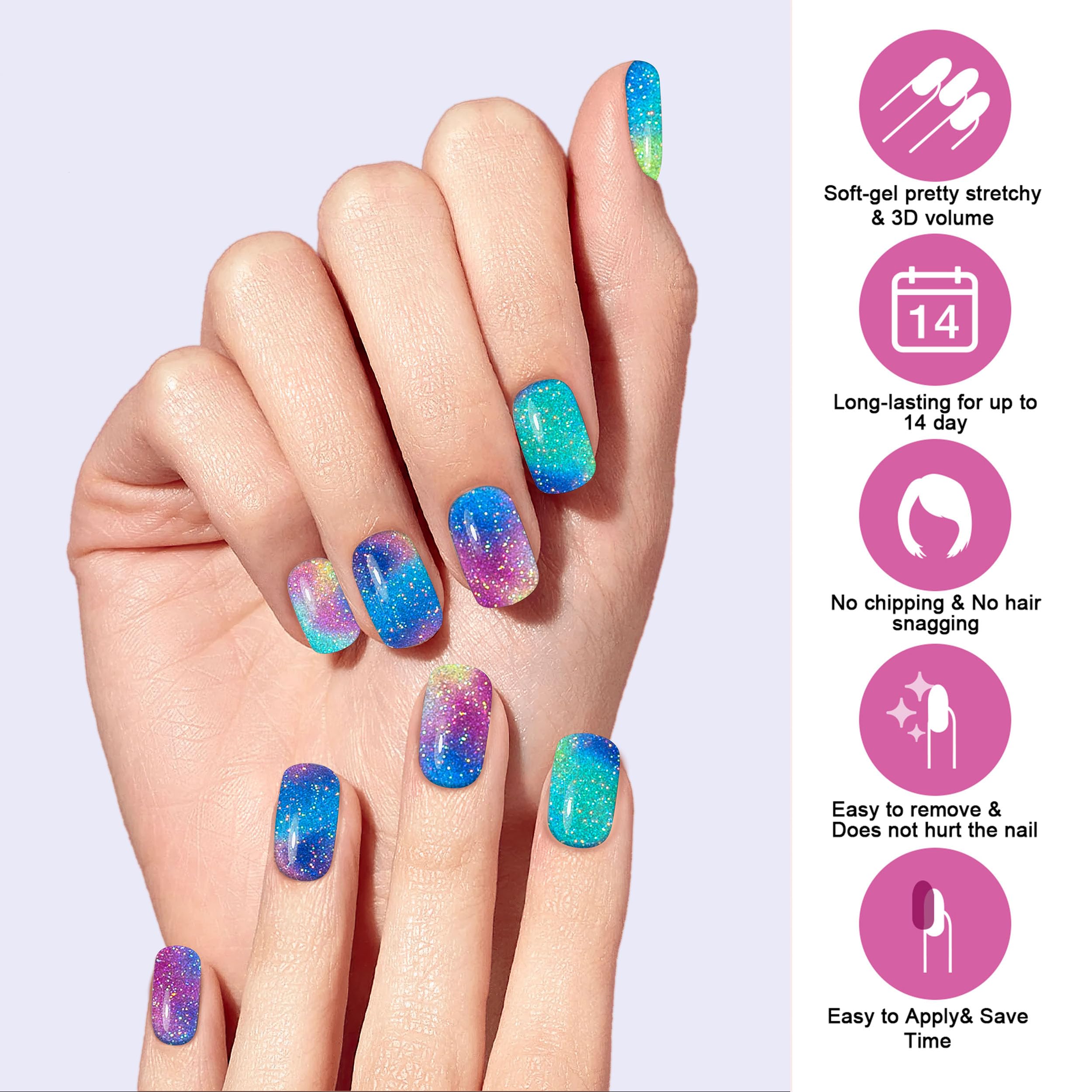 Zlylefun nail wrap application demo showing quick at-home manicure