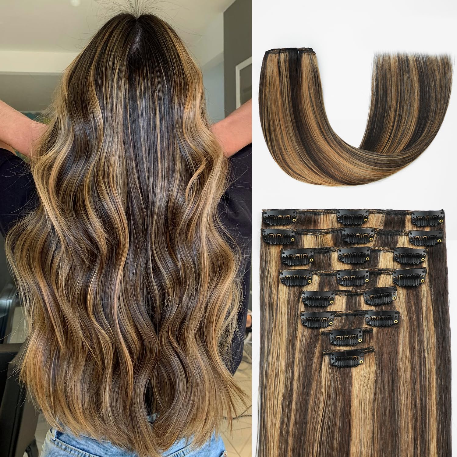 ZNXDJXE clip-in extensions deliver instant full volume for daily wear