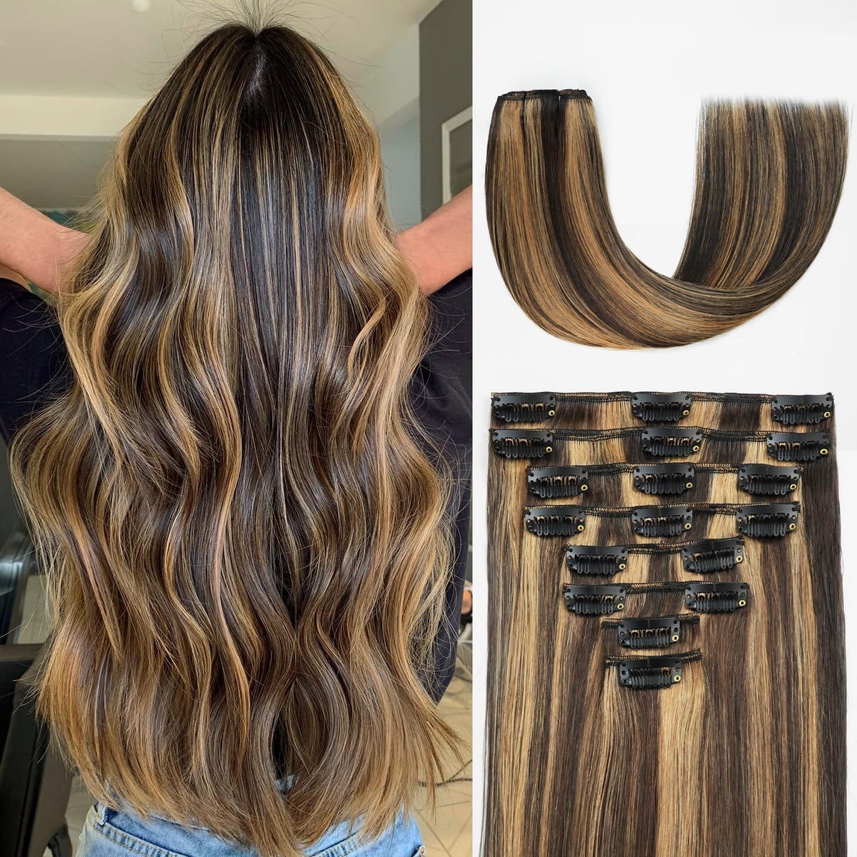 ZNXDJXE clip-in extensions deliver instant full volume for daily wear