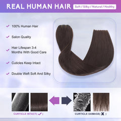 ZNXDJXE dark brown clip-in extensions for a natural-looking blend