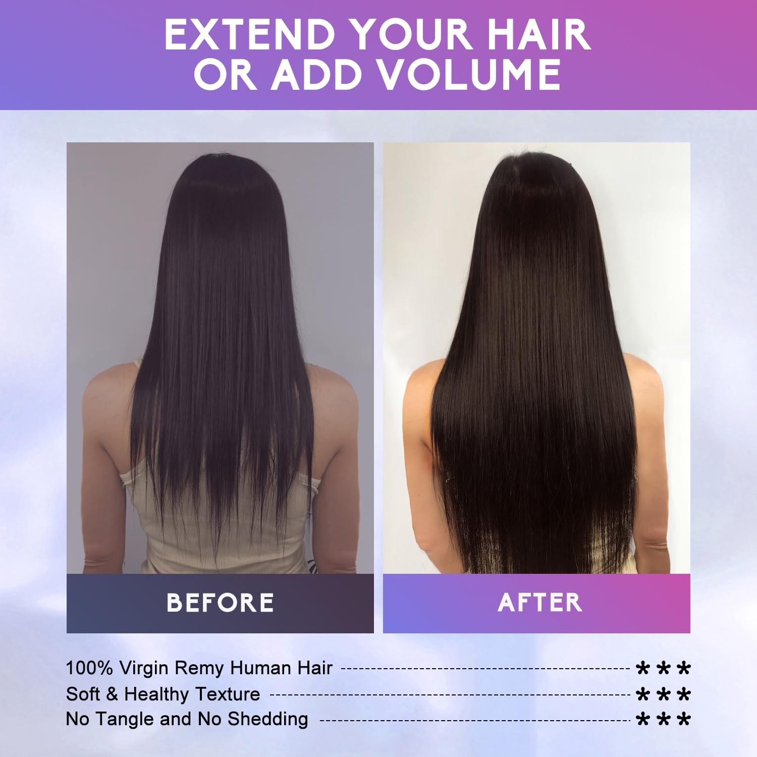 ZNXDJXE dark brown clip-in extensions color adapts to lighting for seamless look