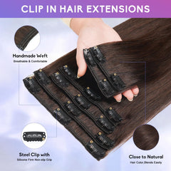 ZNXDJXE double-weft clip-in extensions boost durability and reduce shedding