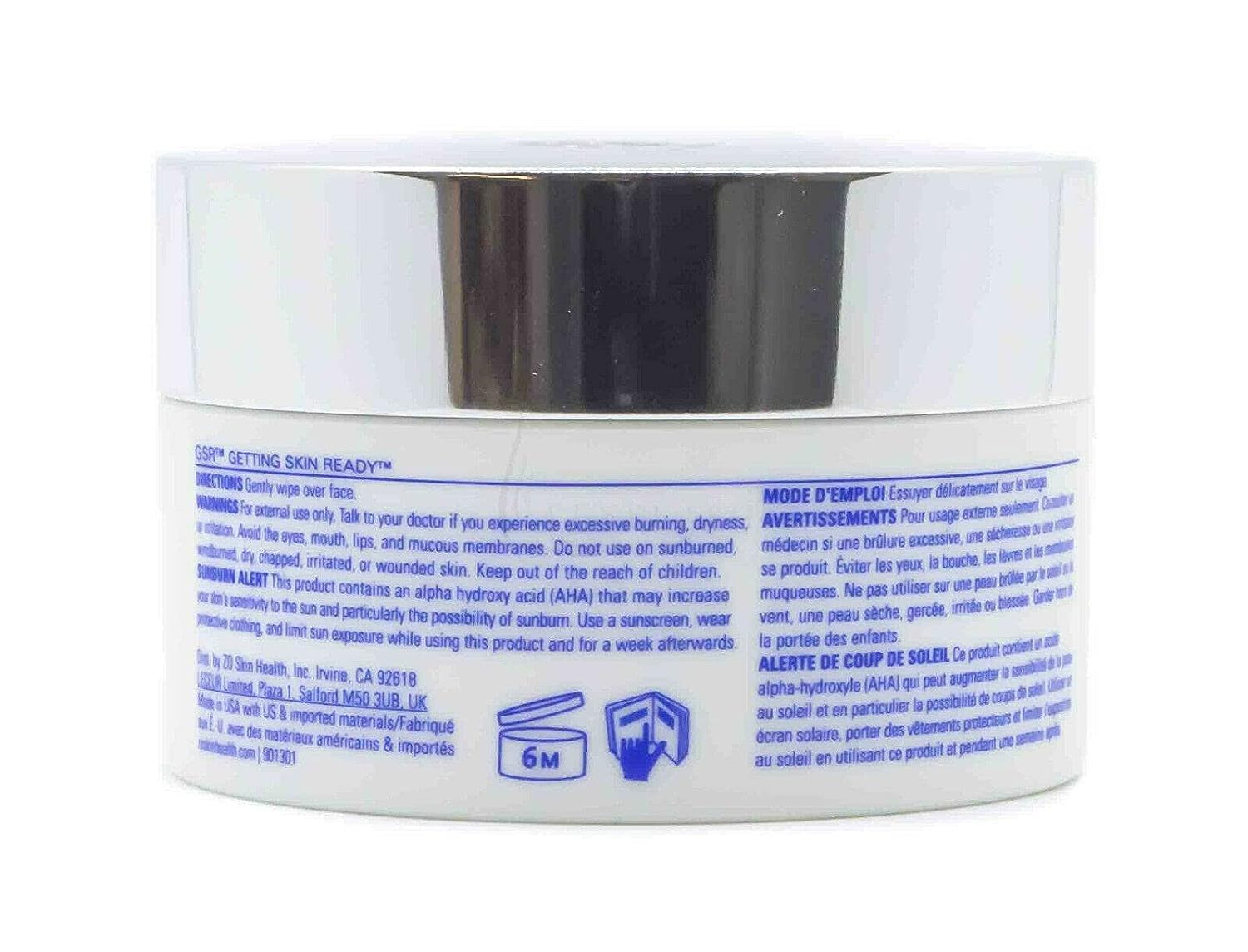 ZO SKIN HEALTH Complexion Renewal Pads texture closeup, exfoliating formula ready to unclog pores.