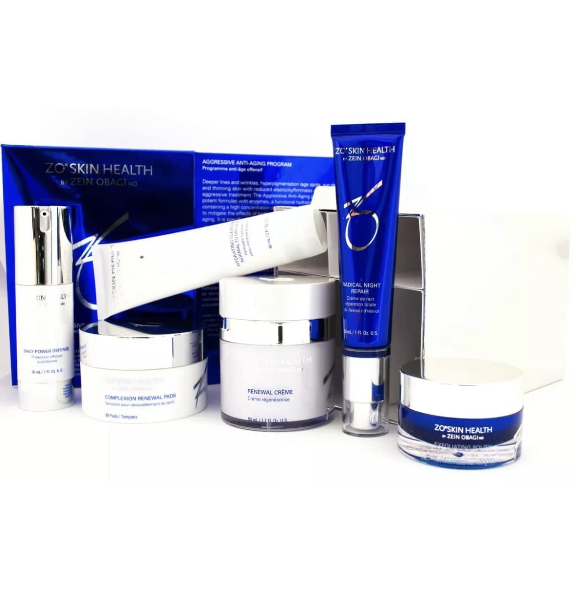 ZO Skin Health Exfoliating Aggressive Anti-Aging packaging for convenient routine