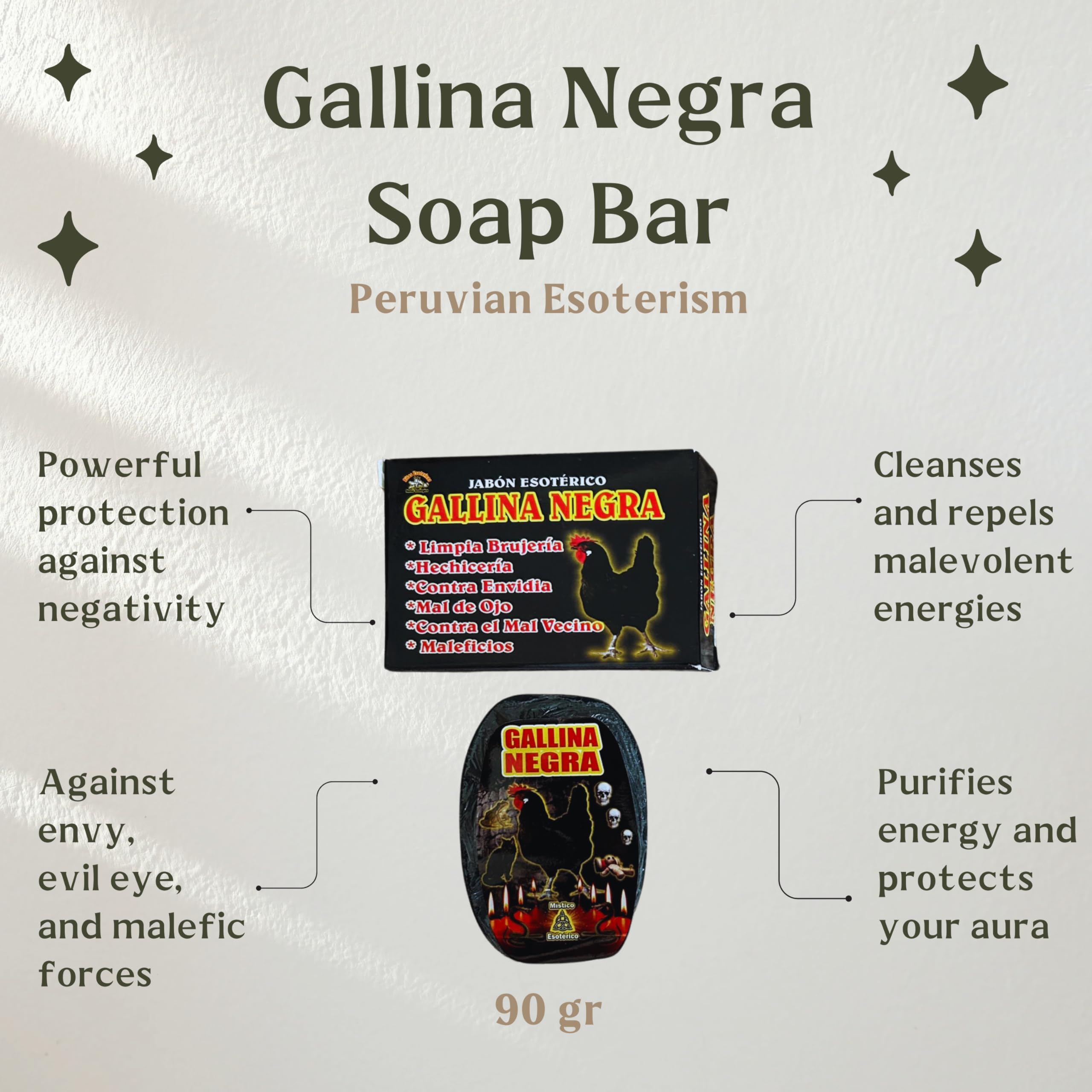 Zoeartcrafts Black Hen Soap product line on display.