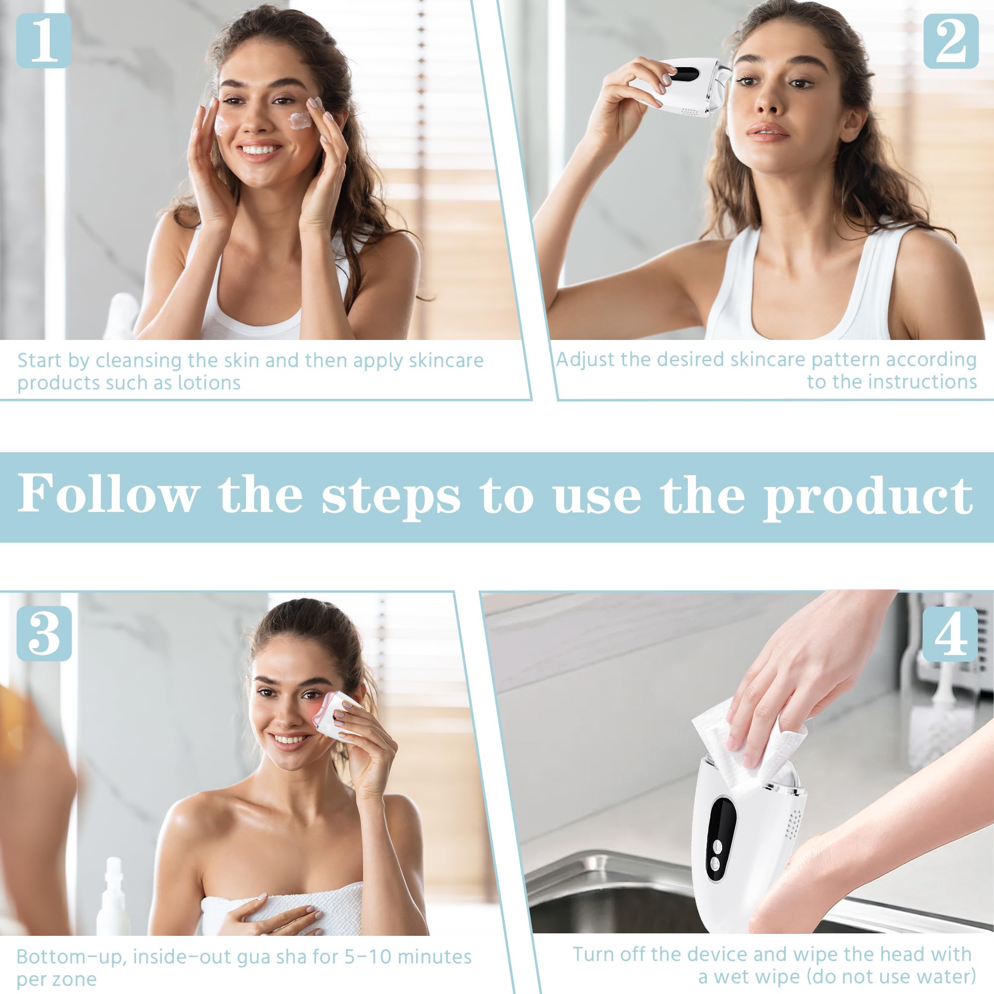 ZoGoo Electric Gua Sha Tool with vibration for better serum absorption