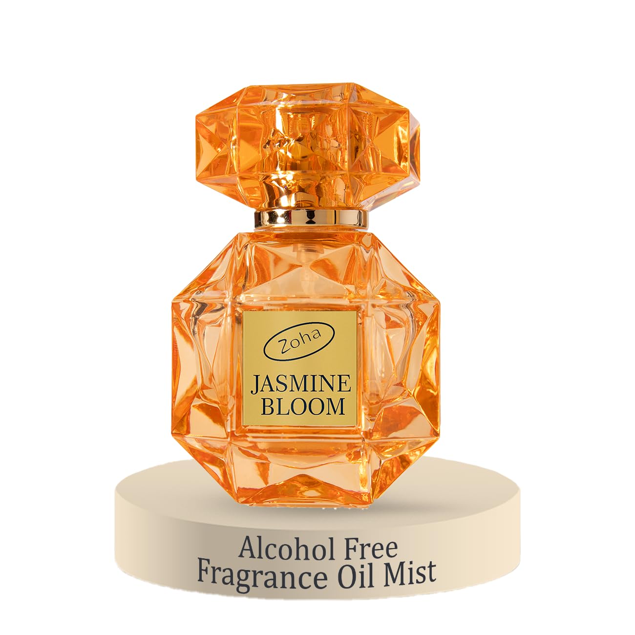 Zoha Jasmine Bloom bottle front view, skin-friendly perfume oil for daily wear.