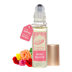 Zoha Rose Bloom bottle close-up — elegant daily wear fragrance.