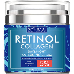 ZOHRAA retinol cream tube close-up showing premium anti-aging care and hydration