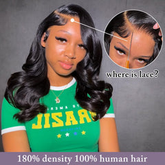Zojj bob wig 13x6 HD lace front body wave close-up for realistic parting