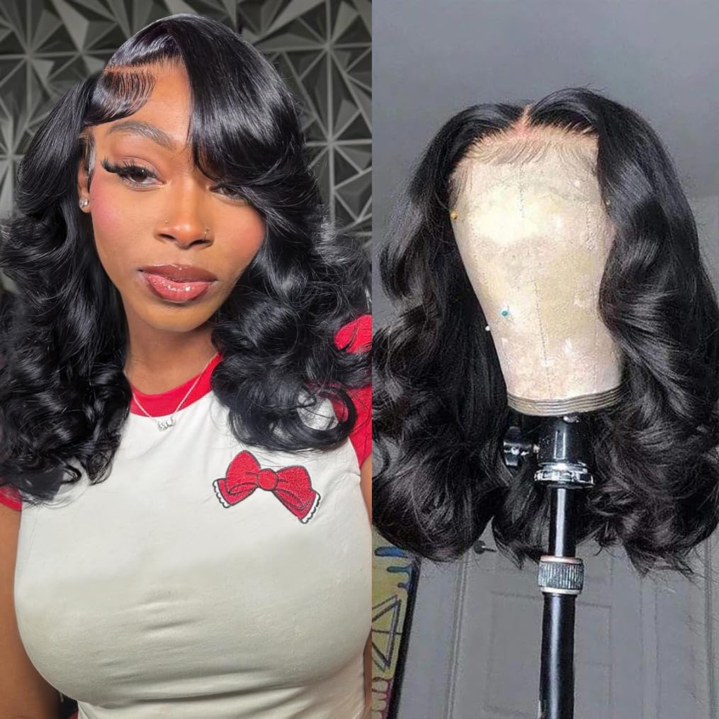 Zojj bob wig 14 inch HD lace front close-up with natural scalp blend