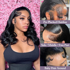 Zojj bob wig pre-plucked hairline enabling natural parting and easy styling
