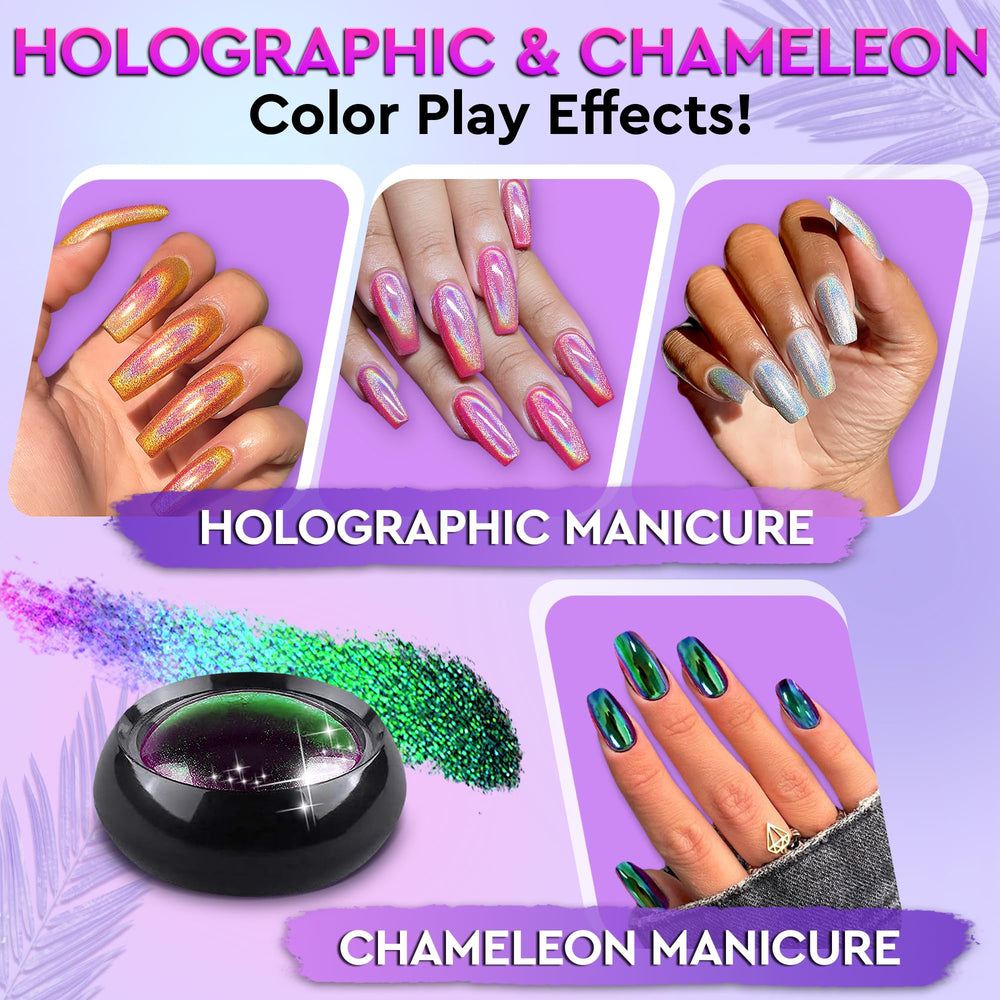 ZOKLU blue chrome powder for vibrant cool-tone chrome nails